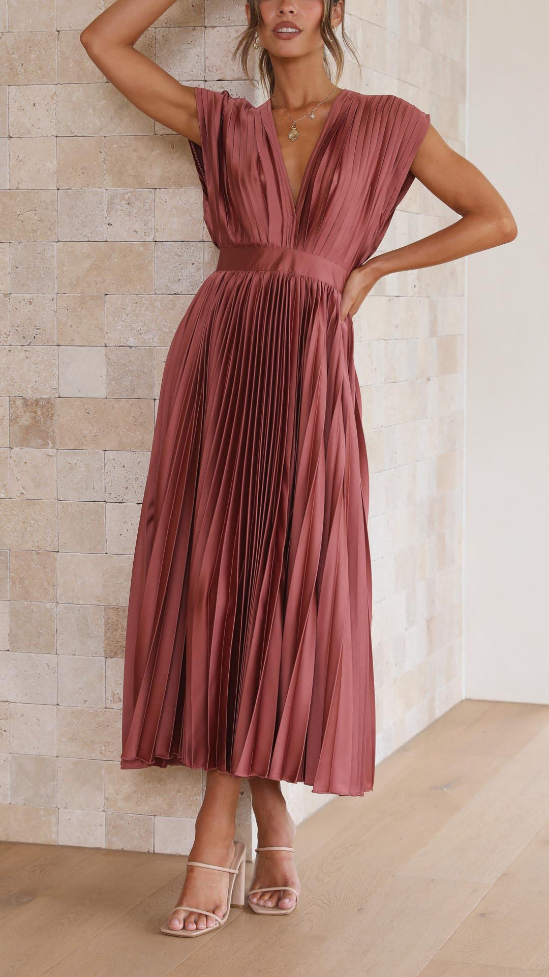 Vestido Maxi Elegante Plisado