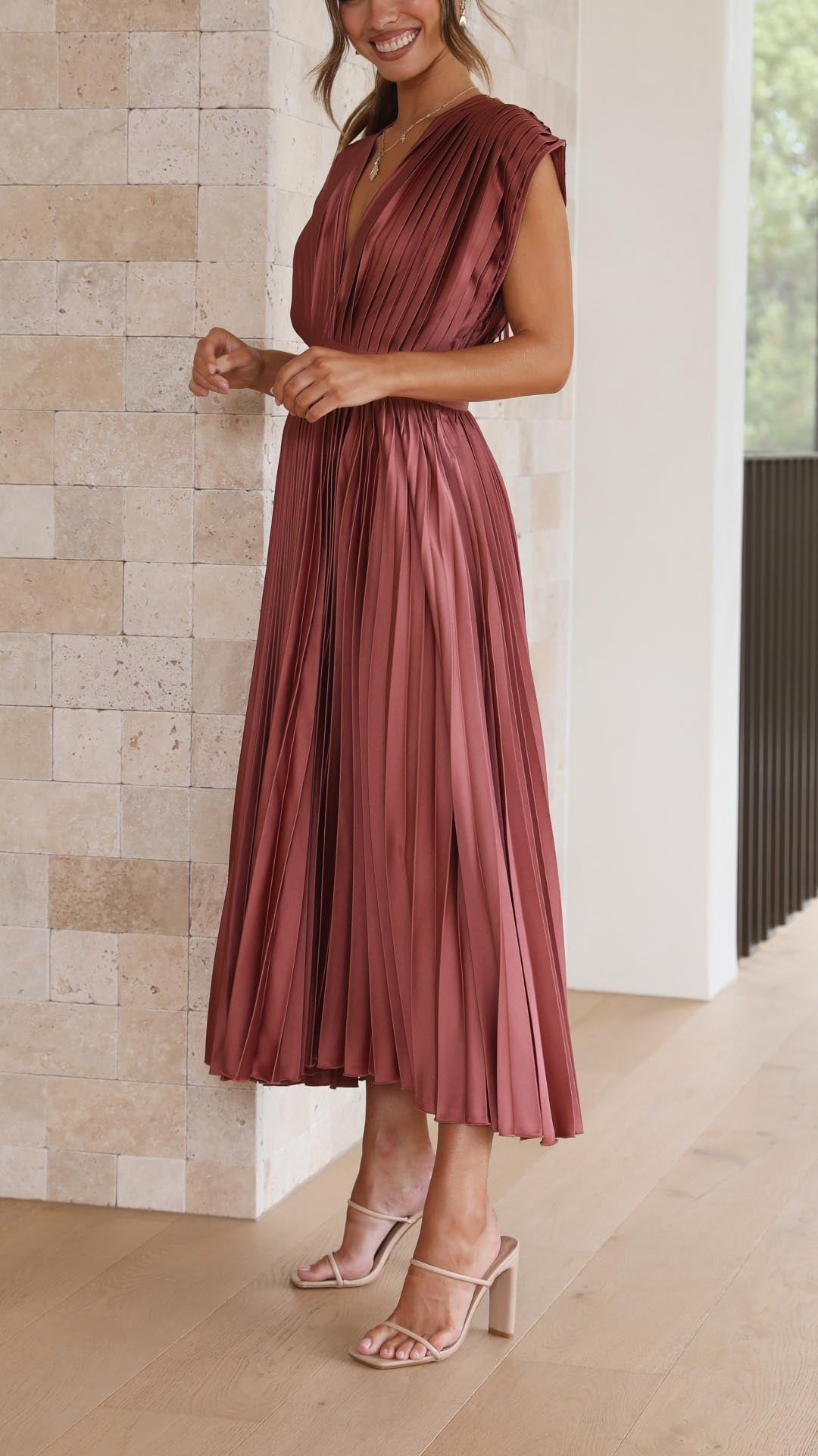 Vestido Maxi Elegante Plisado