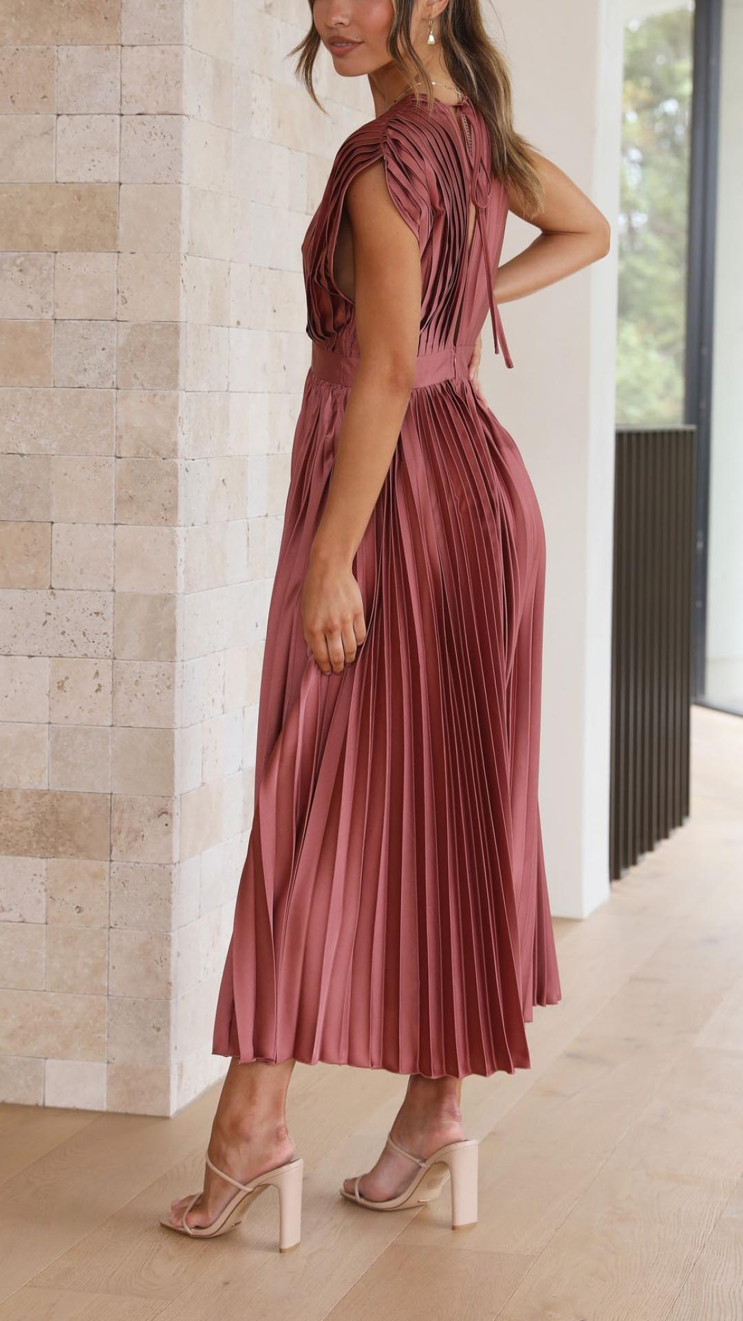 Vestido Maxi Elegante Plisado