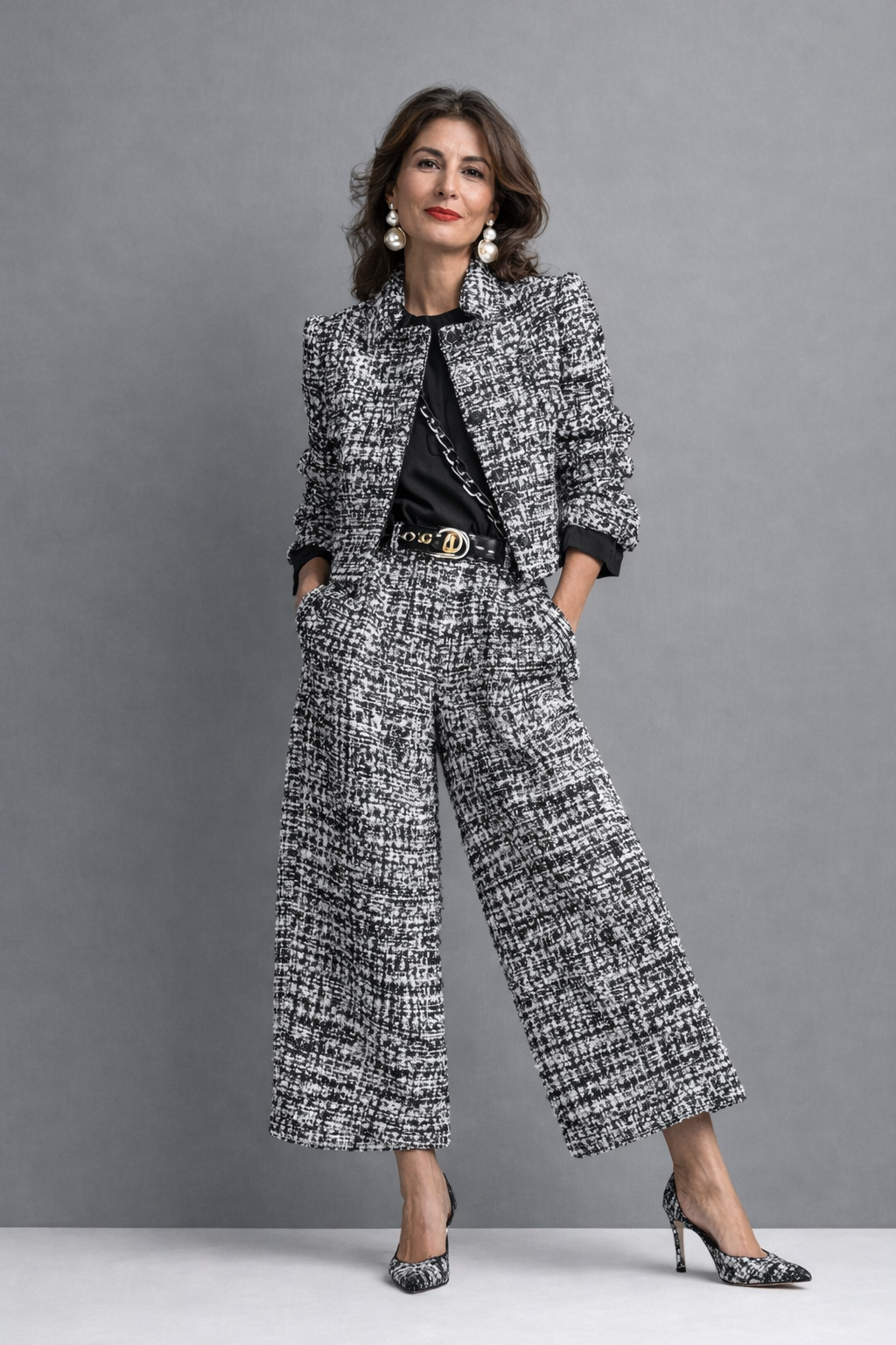Sophisticated Tweed Two-Piece Set