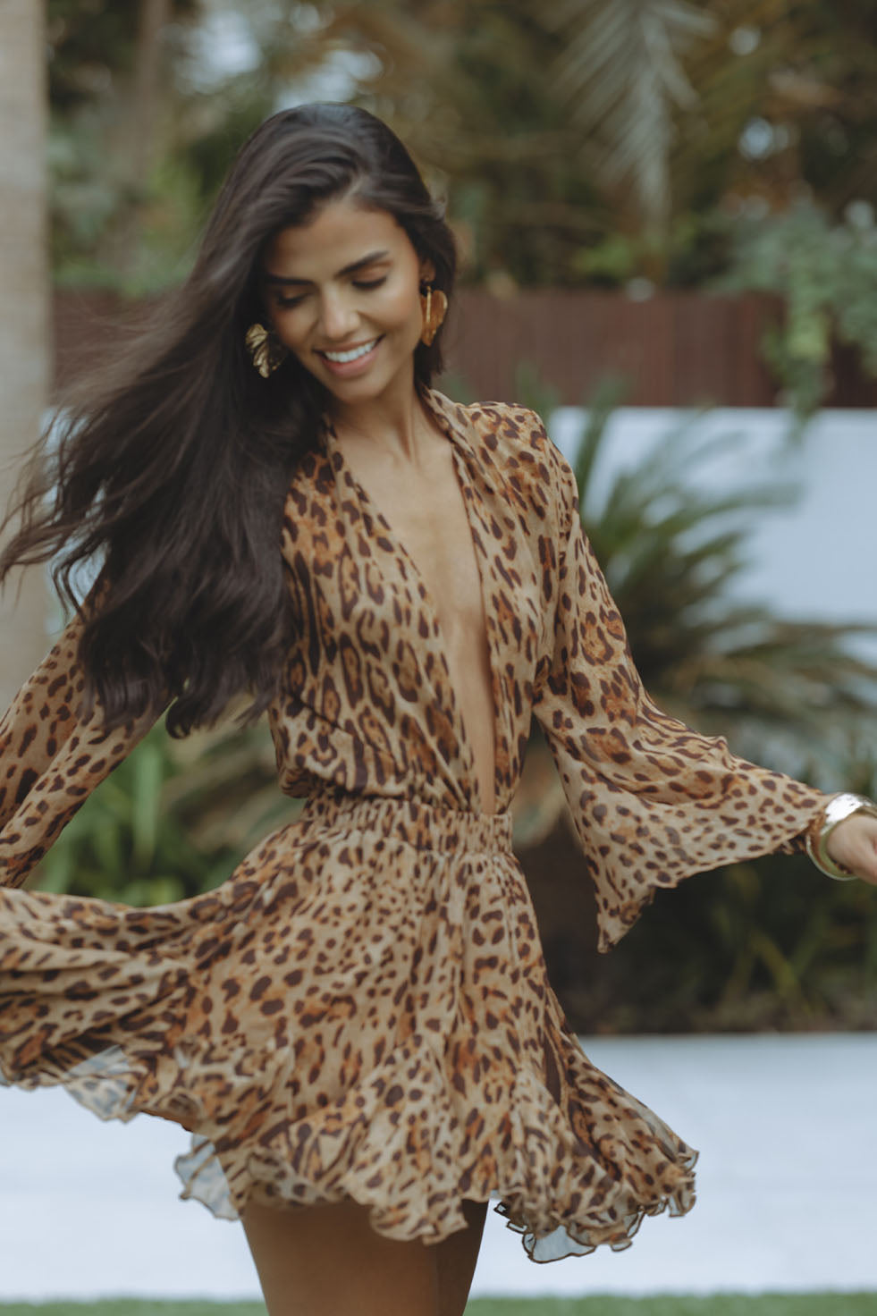 Vestido corto festivo de manga larga para verano para mujer