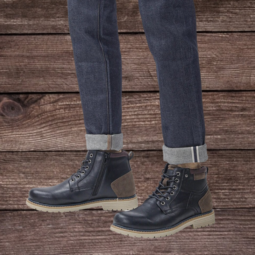 Stylish Men's lace-up hiking boots with cushioned insole