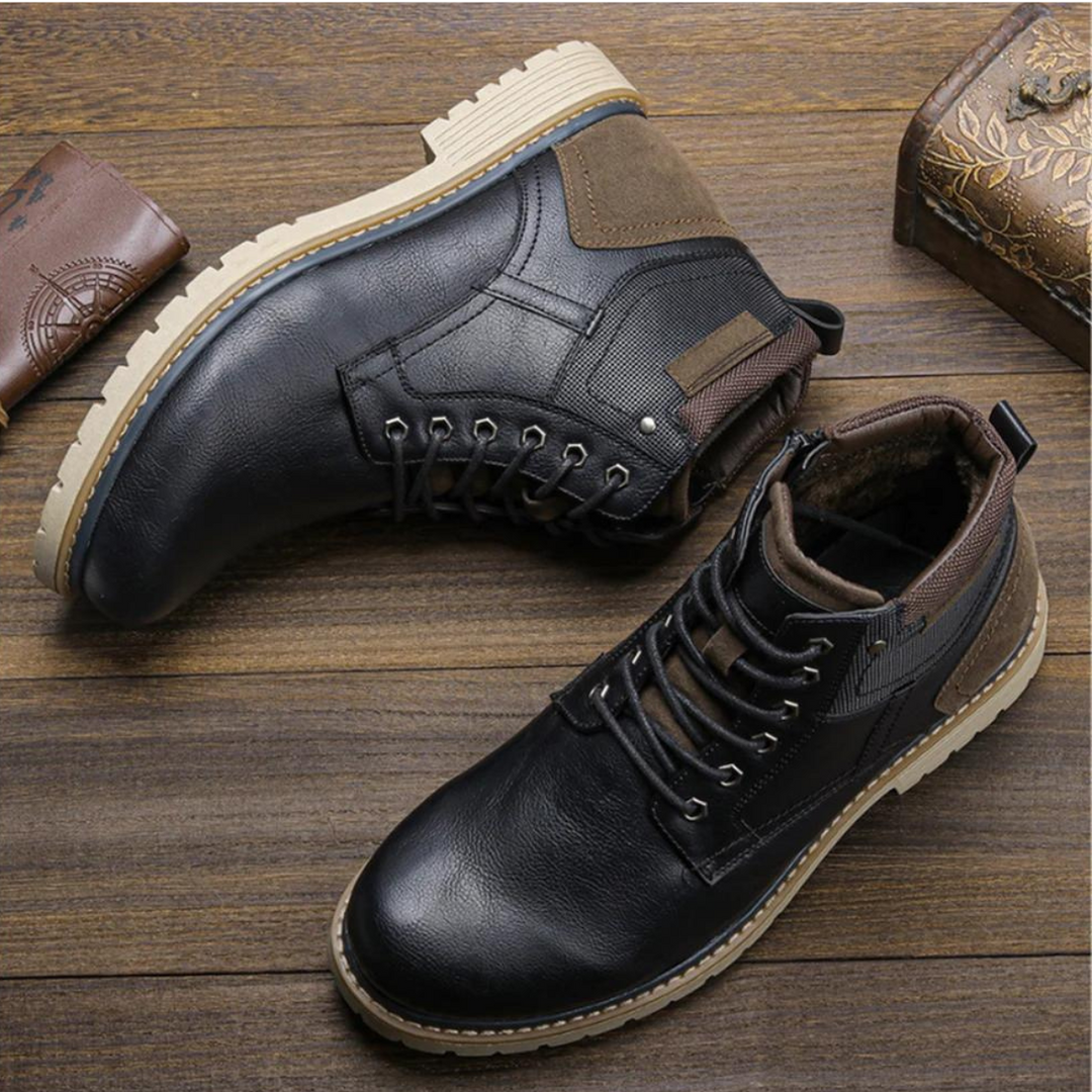 Stylish Men's lace-up hiking boots with cushioned insole