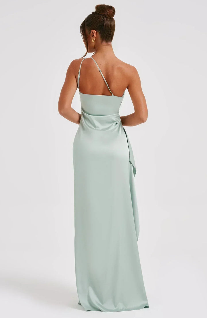 Women’s Warm-Season Asymmetric Slit Party Maxi Evening Dress