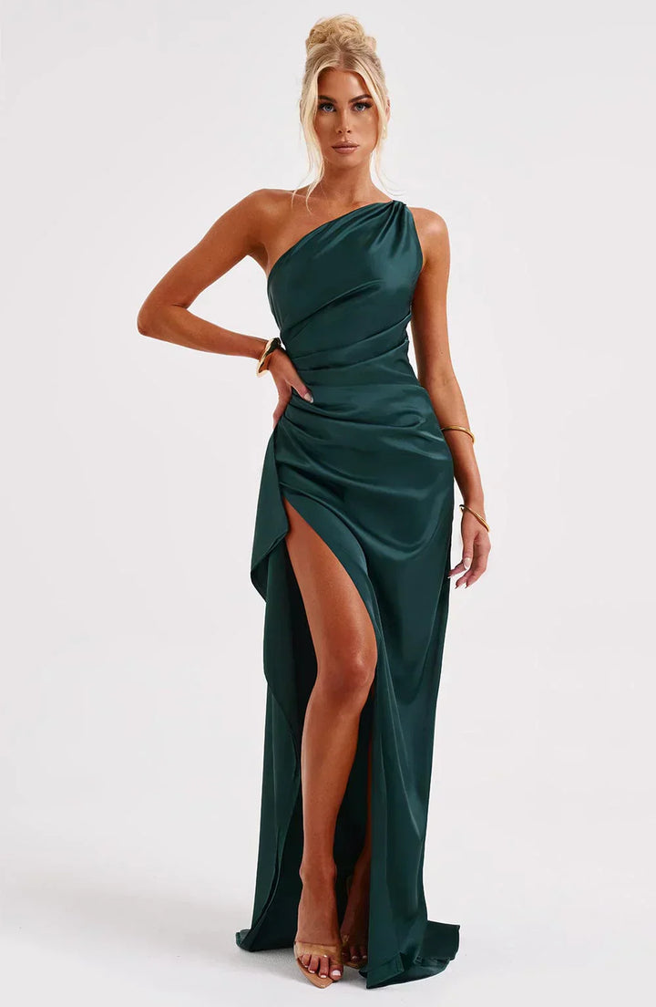 Women’s Warm-Season Asymmetric Slit Party Maxi Evening Dress