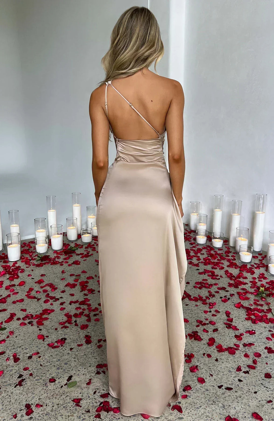 Women’s Warm-Season Asymmetric Slit Party Maxi Evening Dress