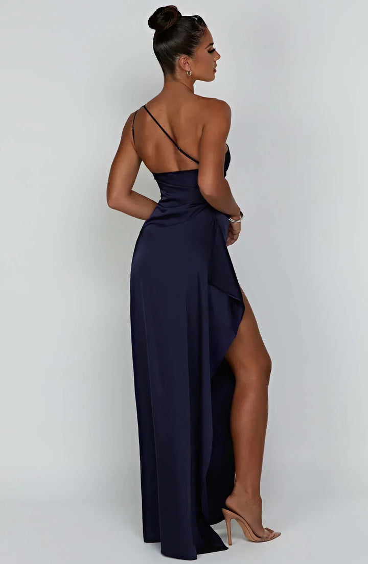 Women’s Warm-Season Asymmetric Slit Party Maxi Evening Dress
