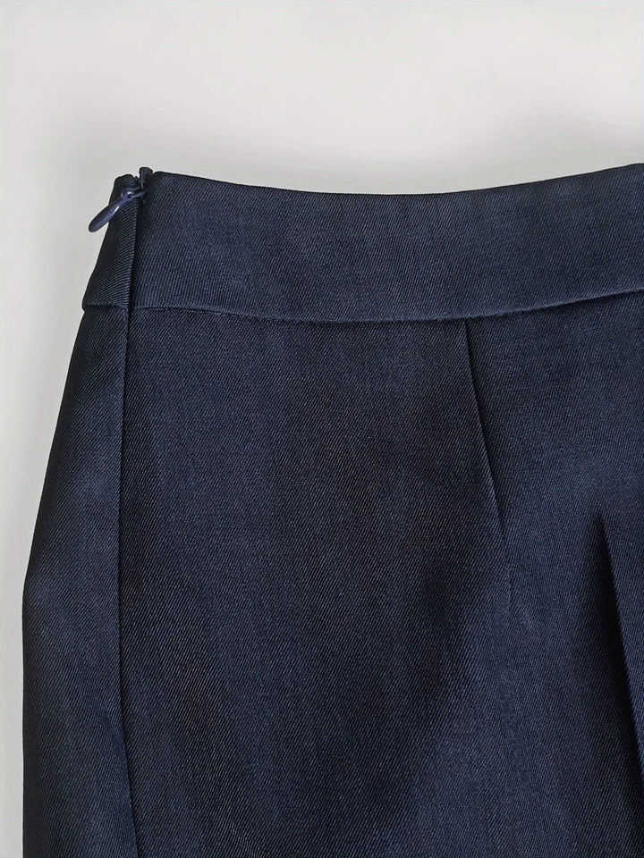 Conjunto de Blazer Largo y Pantalones Acampanados