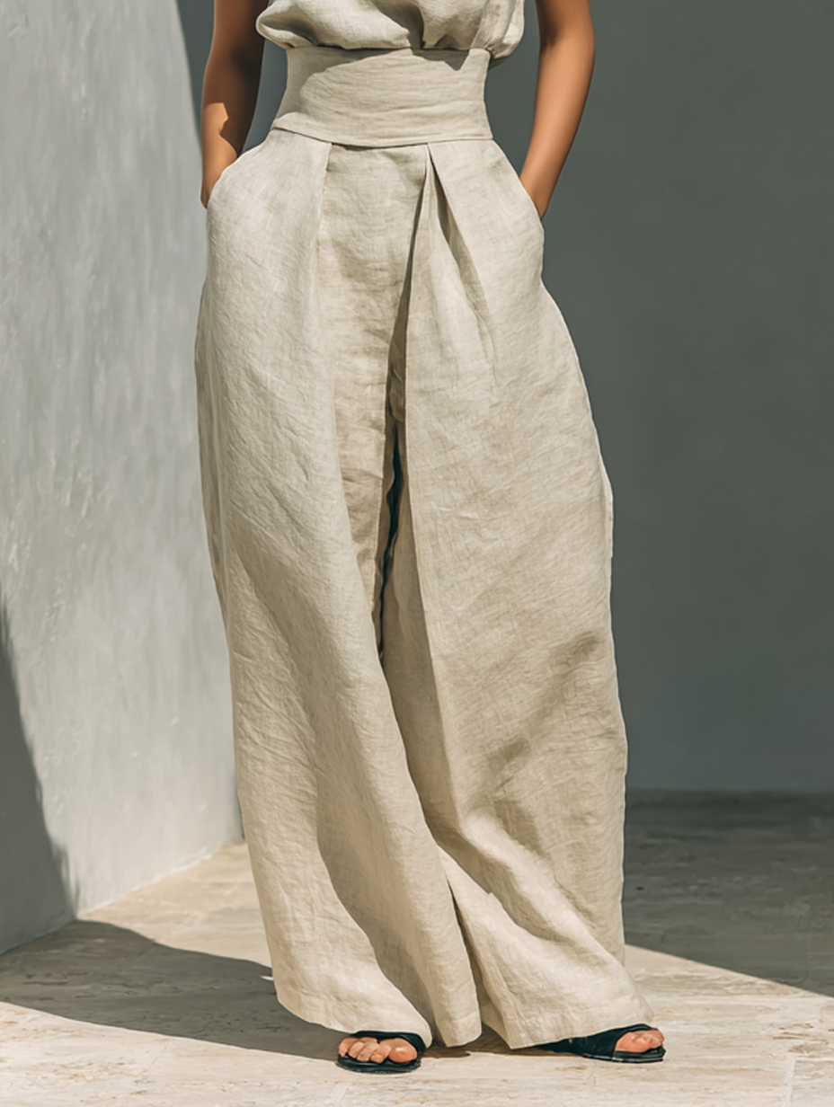 Conjunto coordinado sin mangas y holgado