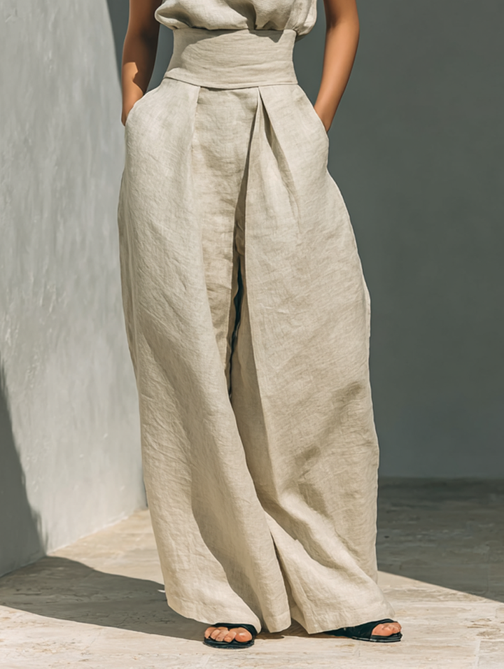 Conjunto coordinado sin mangas y holgado