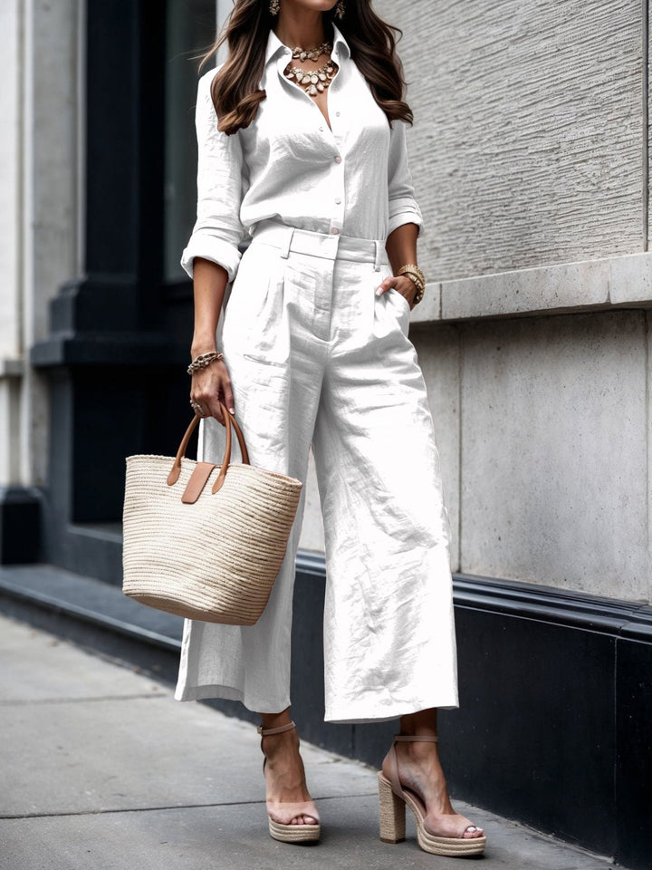 Conjunto de camisa holgada y pantalones capri