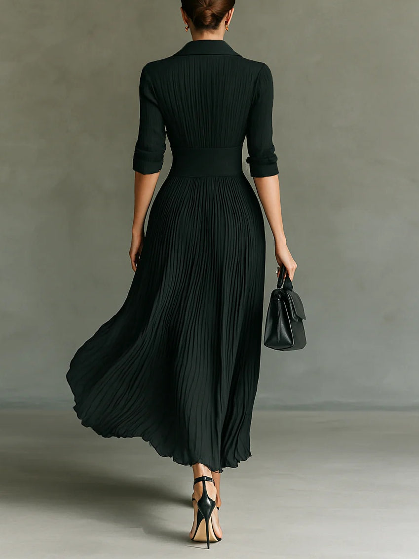 Vestido largo ajustado a la cintura y elegante