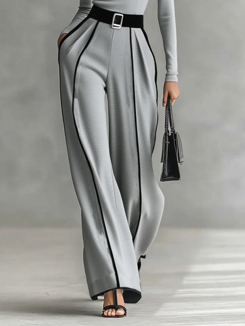 High-Neck Belted Pants Set