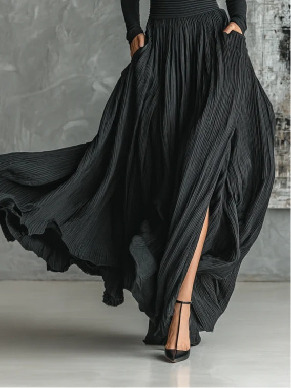 Pleated Skirt and Turtleneck Set