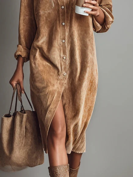 Chic Flared Hem Midi Dress