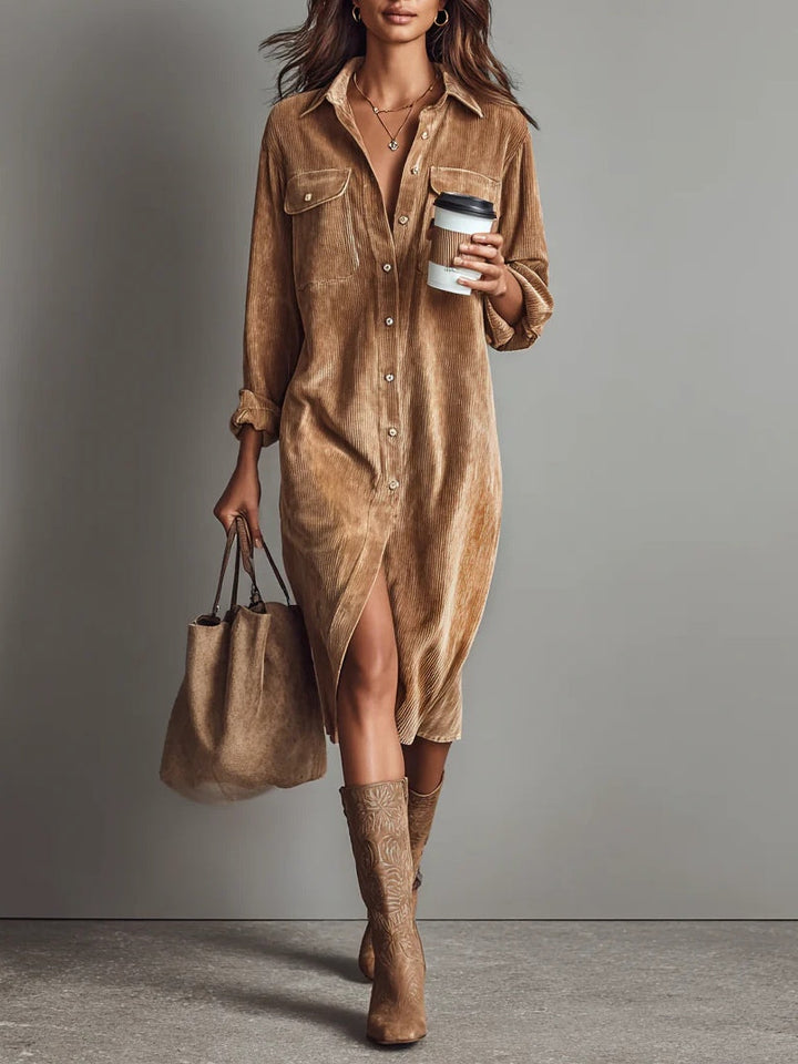 Chic Flared Hem Midi Dress