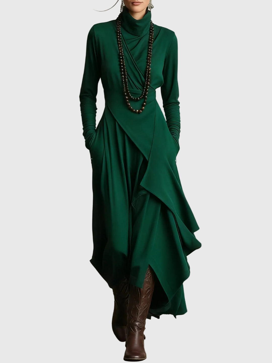 Vestido largo elegante plisado