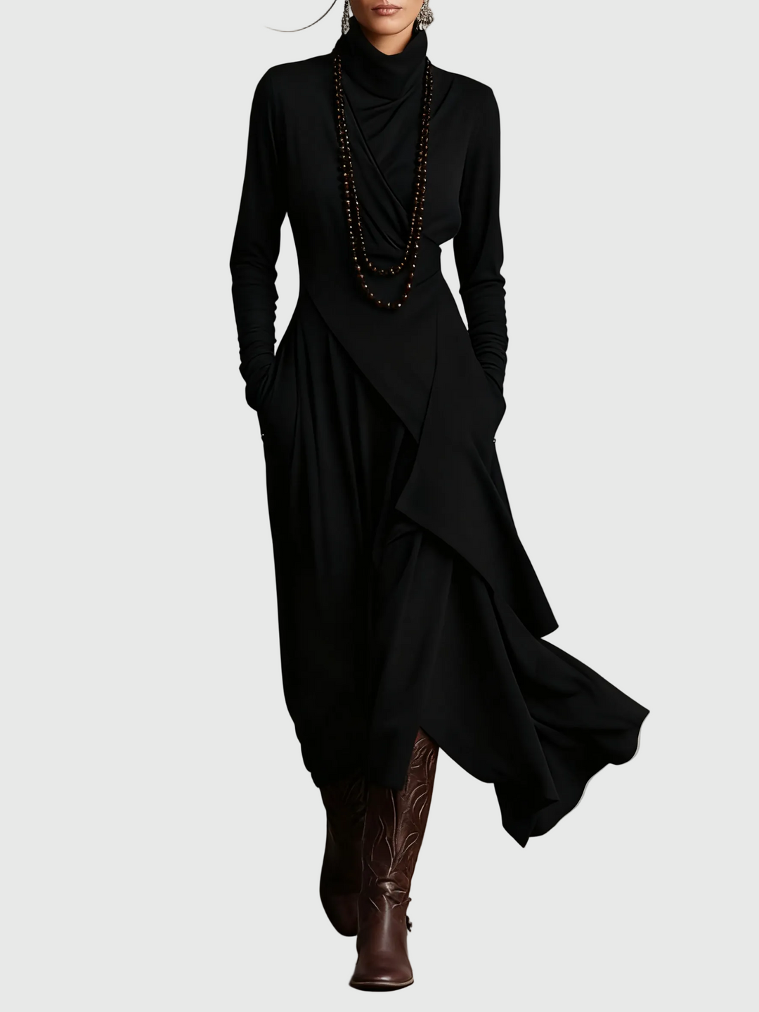 Vestido largo elegante plisado