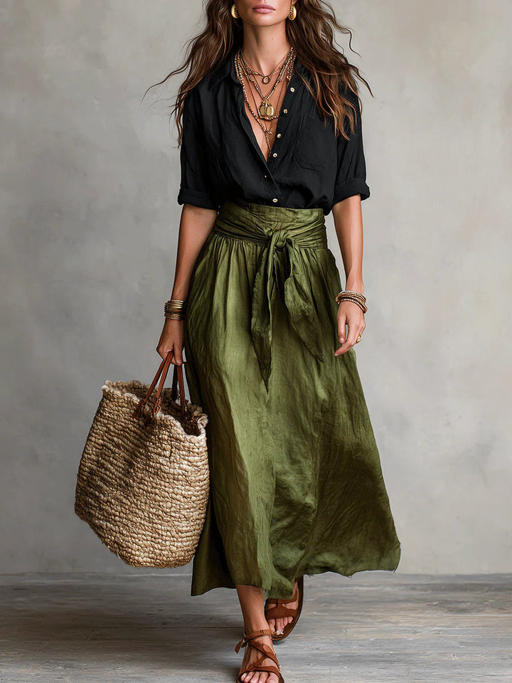 Button-Up Coordinated Two-Piece Set