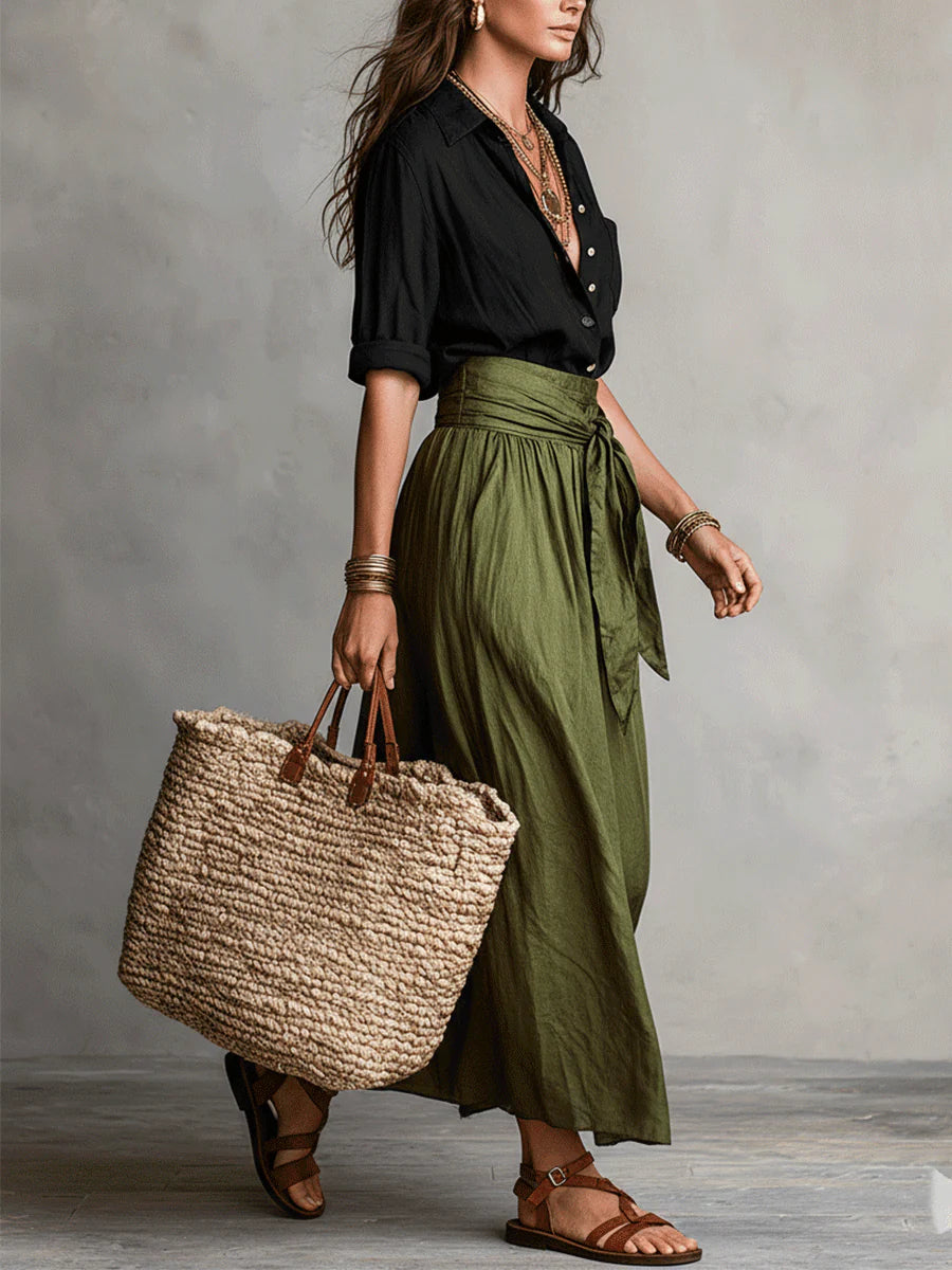 Button-Up Coordinated Two-Piece Set