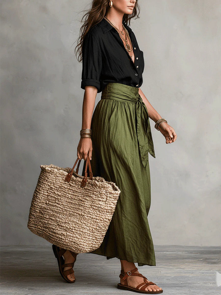 Button-Up Coordinated Two-Piece Set