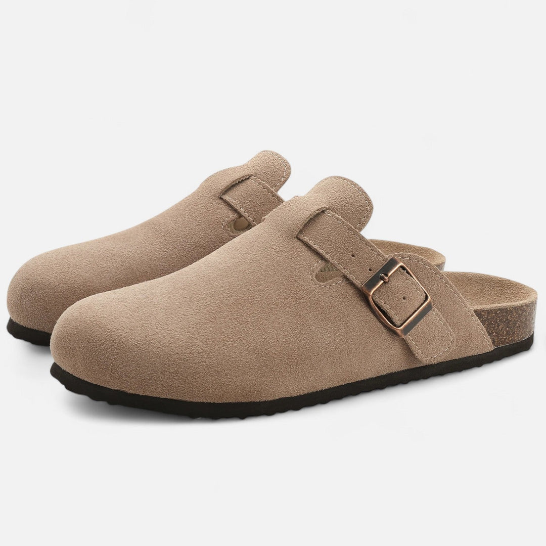 Zuecos de ante para hombre, modernos, para uso en casa, tipo mocasín sin cordones, ropa cómoda para estar en casa