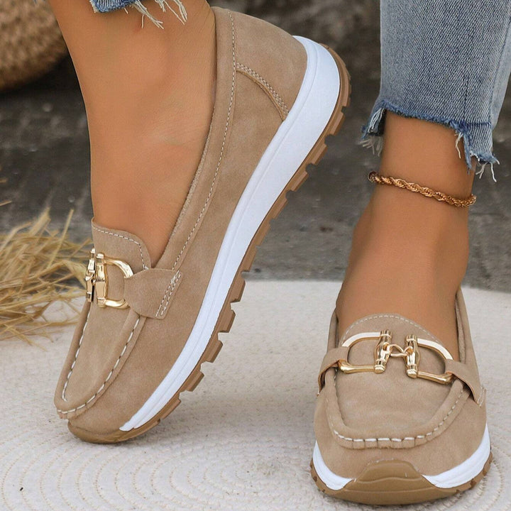 Gold Buckle Casual Loafers