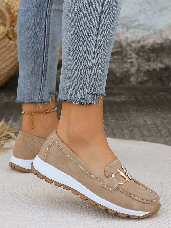 Gold Buckle Casual Loafers