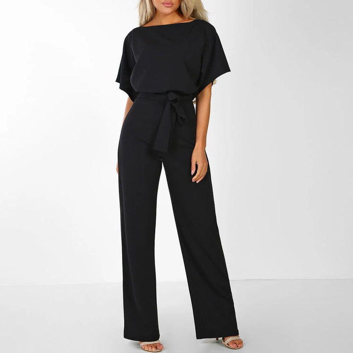 Belted Wide-Leg Elegant Jumpsuit