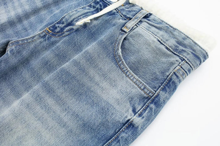 Women's Retro Practical Sleek Mid Waist Straight Leg Jeans