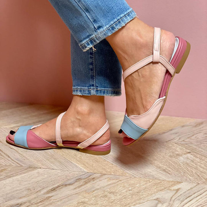 Pink Color Block Comfort Sandals
