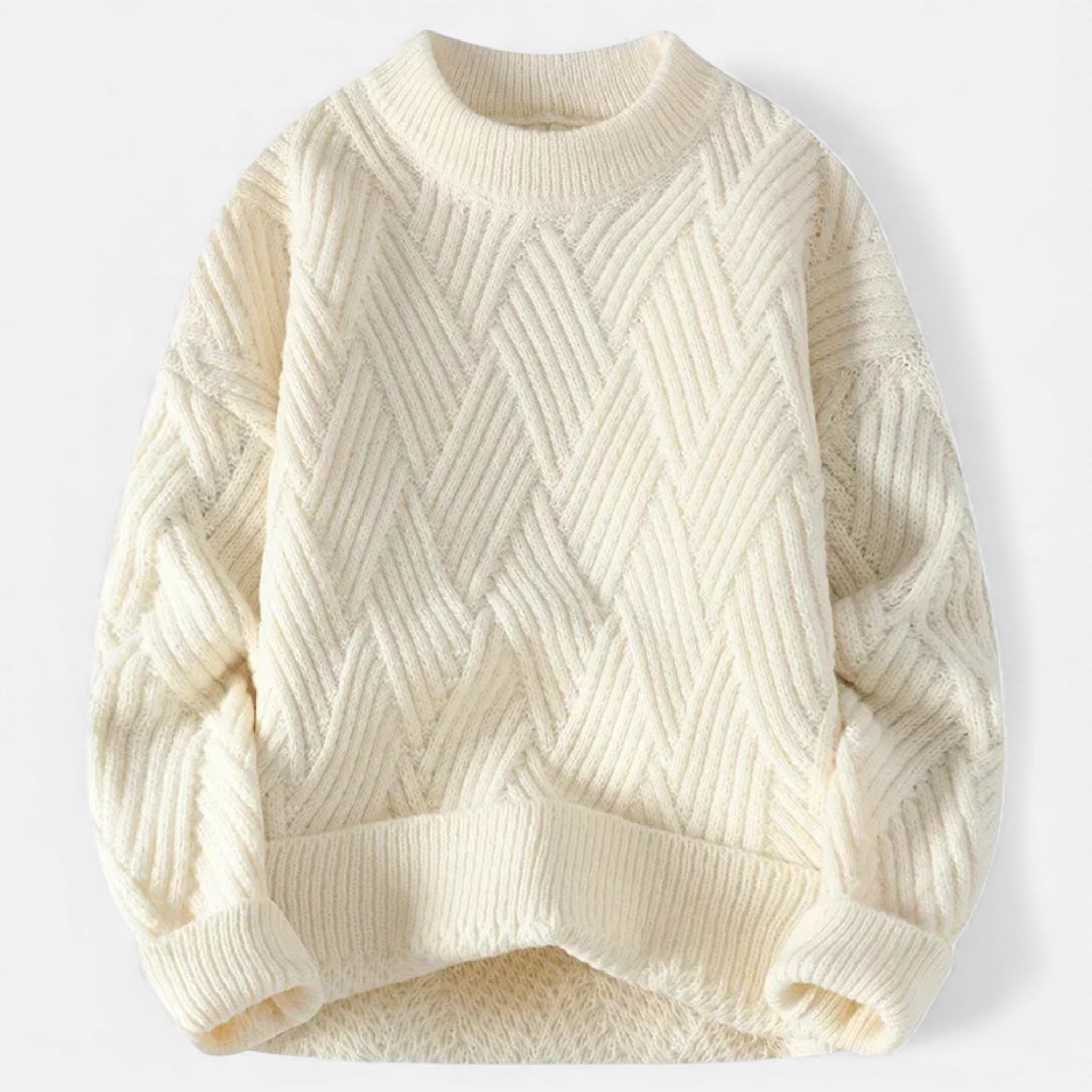 Women'S Slight-Stretch Knitted Cabled Sweater