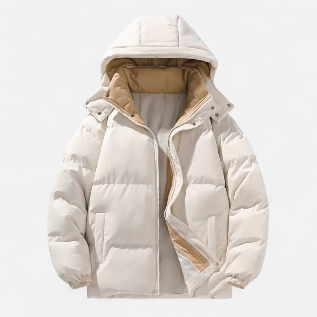 Chaqueta acolchada para hombre con capucha desmontable