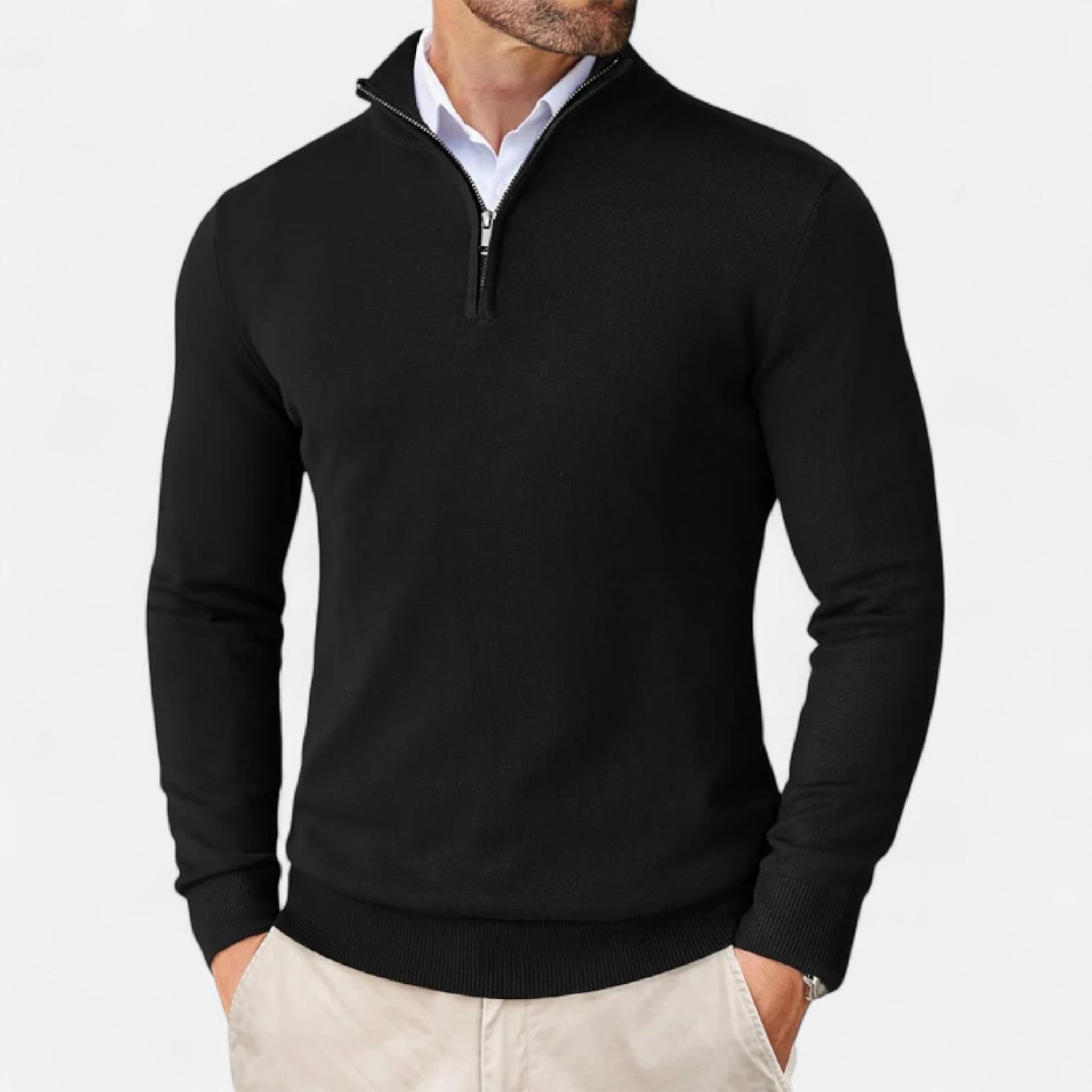 Men's Slim-Fit Quarter-Zip Sweater