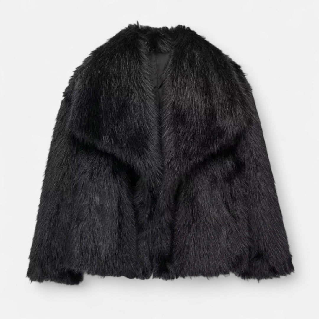 Abrigo de Invierno para Mujer Elegante, Acogedor, Esponjoso, Suave y de Piel Sintética