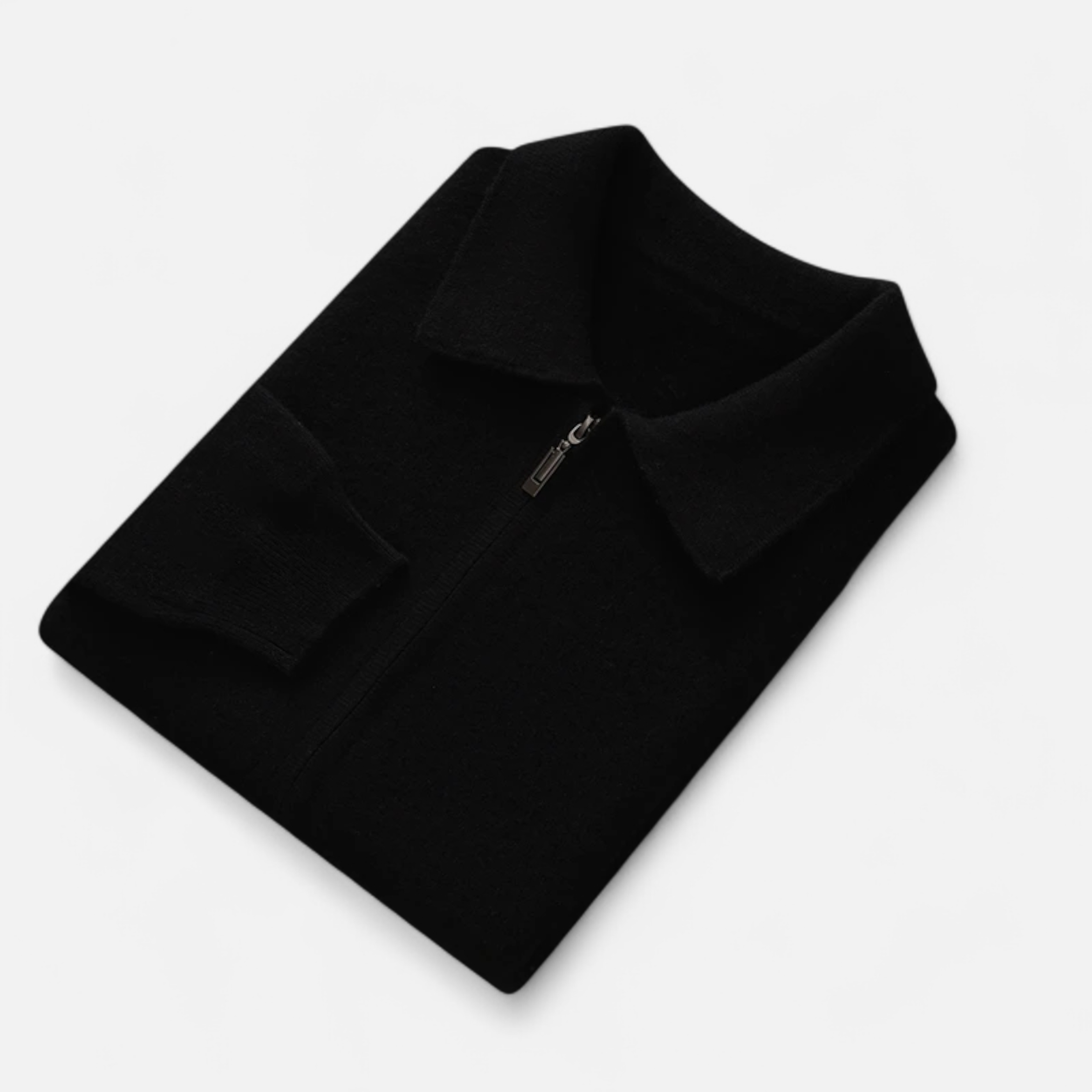 Maglione da uomo in lana e cashmere con zip, stile business