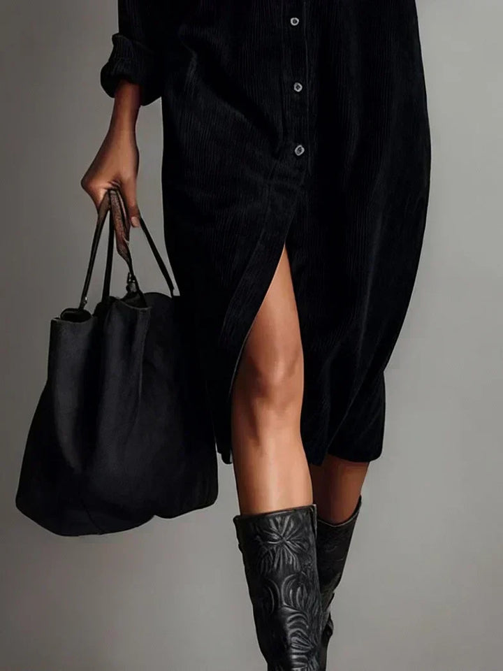 Chic Flared Hem Midi Dress
