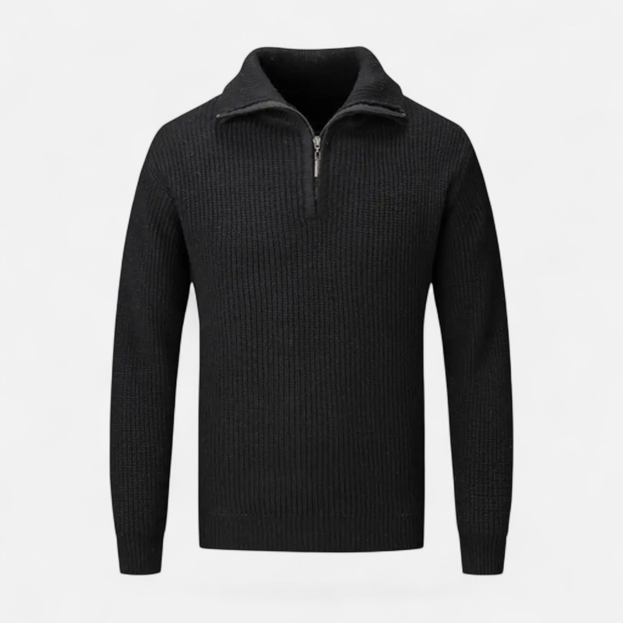 Maglione da uomo in misto lana con mezza cerniera