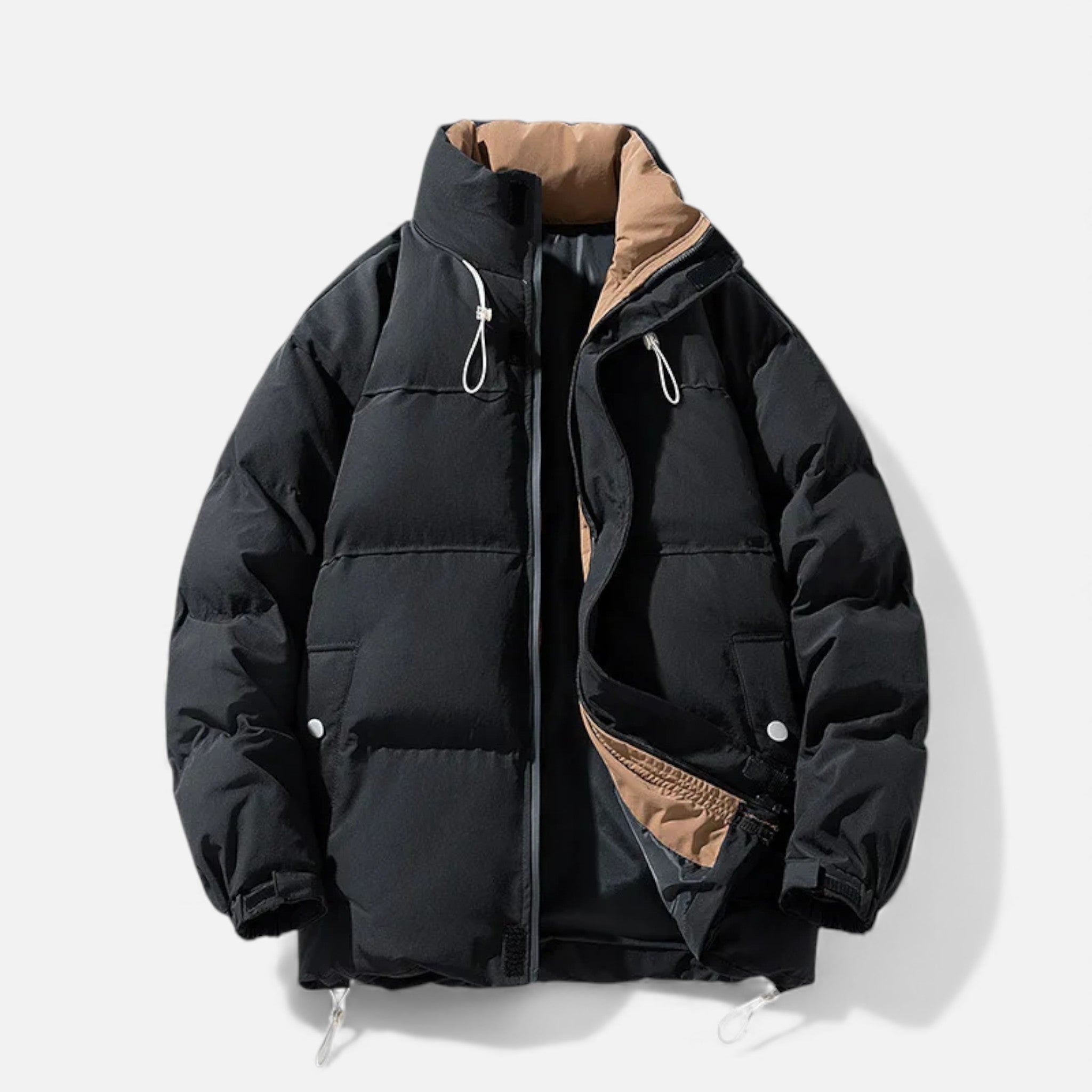 Giacca oversize antivento da uomo con collo alto