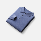 Suéter tipo polo para hombre de lana merino