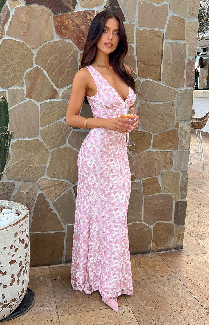 Women Chic Elegant Flowing Evening Maxi Wedding Guest Dress