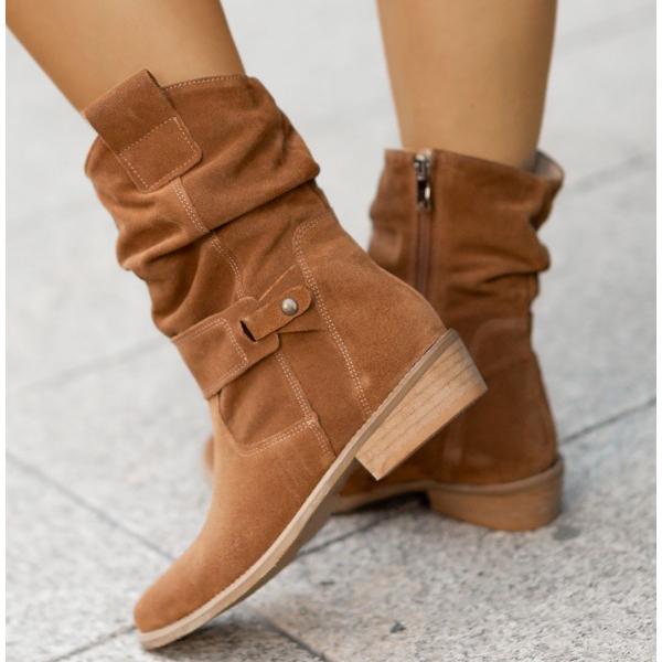Botas elegantes con detalle de cremallera
