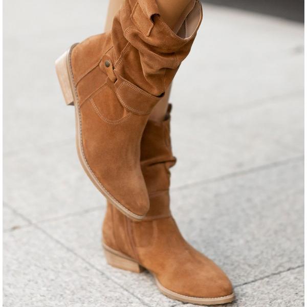 Botas elegantes con detalle de cremallera