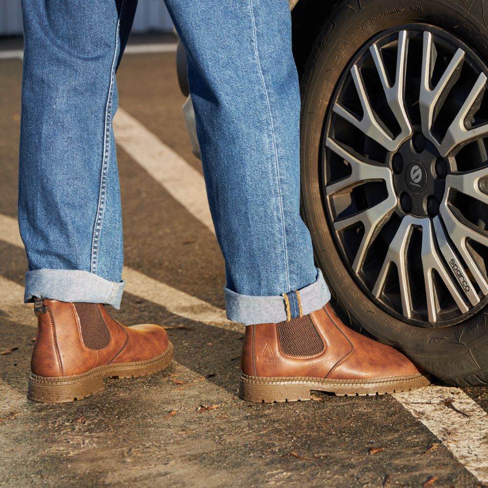 Łatwe do wsunięcia skórzane eleganckie męskie buty Chelsea