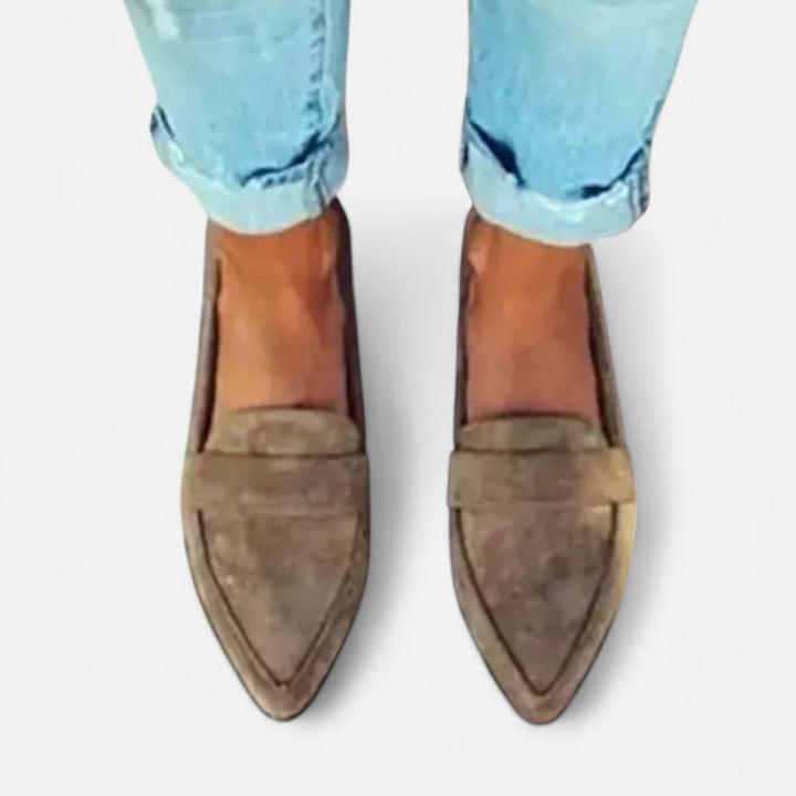 Mocassini classici da donna slip-on formali da lavoro con punta appuntita