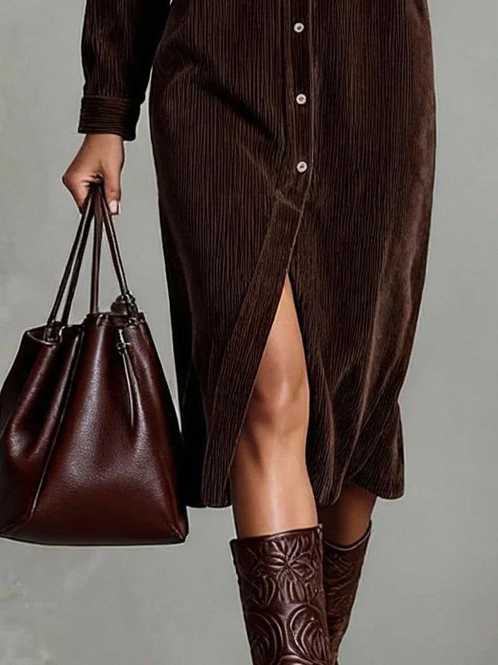 Chic Flared Hem Midi Dress