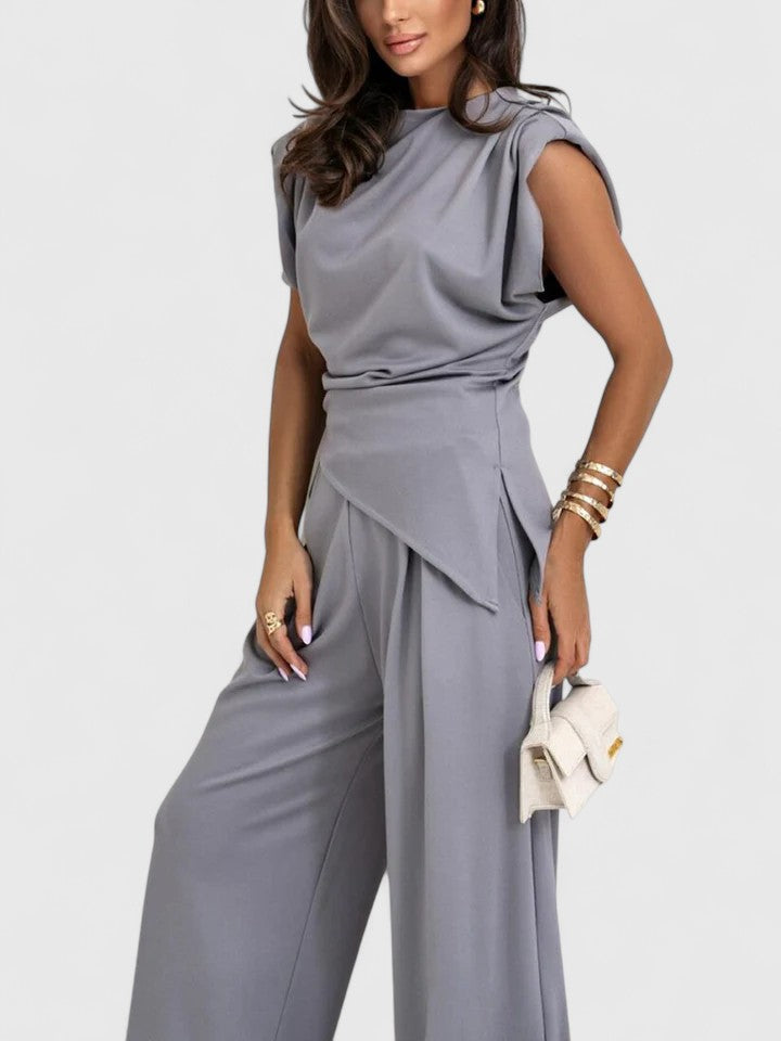 Draped Wide-Leg Occasion Set