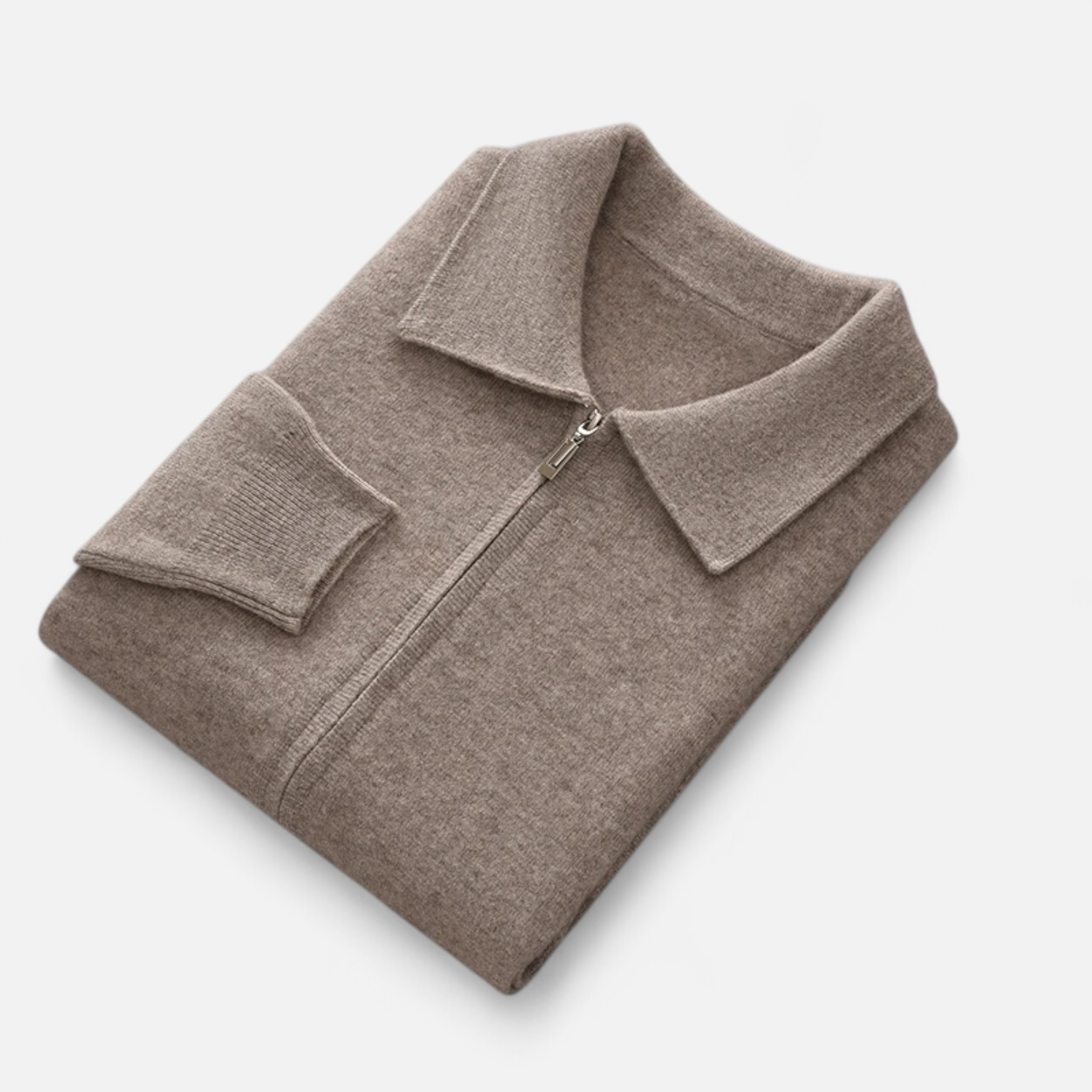 Maglione da uomo in lana e cashmere con zip, stile business