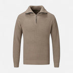 Maglione da uomo in misto lana con mezza cerniera