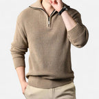 Maglione da uomo in misto lana con mezza cerniera